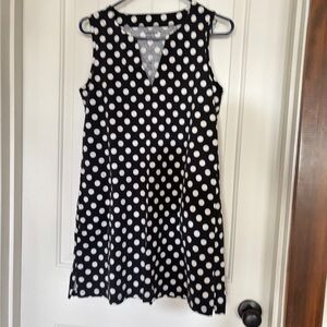 Cotton Black and White Polka Dot Dress